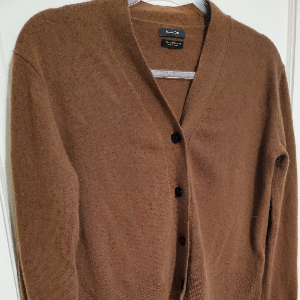 Massimo Dutti for Zara brown knit cardigan, size S